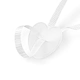 Premium Ballonverschlüsse 100 Stück • Helium Luftballonband Weiß 150cm lang • Extra leichter Schnellverschluss mit edler Herzform • Ballon Verschluss für Luftballon Dekoration • Made in EU