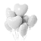 Ballons Herz Helium | FVCENT Herz Folienballon 30 Stück Weiß Herz Helium Luftballons Herzluftballons Heliumballon Folienballon Hochzeit Folienluftballon (grau Weiß)