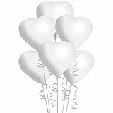 FVCENT Ballons Herz Helium Herz Folienballon 30 Stück Herz Helium Luftballons Herzluftballons Heliumballon Folienballon Hochzeit Folienluftballon (Weiß)