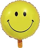 Folienballon * SMILEY * als Deko für Kindergeburtstag und Party | 45cm | für Luft und Helium | Lachgesicht Kinder Geburtstag Ballon Dekoration Folienballons