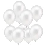 JOJOR 100 Stücke Luftballons Weiß Helium,Latex Weiss Ballons Ø 30 cm für Hochzeit Valentinstag Geburtstag Taufe Kommunion Party Deko