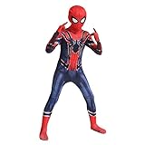 Kinder Theme Party Cosplay Iron Spider Fancy Kostüm, Junge Leistung Superheld Action Verkleidung 3D Anime Boysuit Costume Overall für Halloween Christmas Karneval 100-110