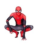 YILYMINA Kinder Echter Spiderman Ganzkörperanzug (No Way Home) Original Superhelde Bodysuit/Halloween Cosplay Kostüm/Fasnachts Verkleidung/Herren,D-110CM