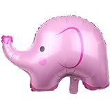 DIWULI Elefant Luftballon Rosa süß, Elefanten Tier-Ballon Folien-Ballon, Kinder-Geburtstag Mädchen, Motto-Party, Geburtstagsparty Dekoration, Geschenk-Deko Tier-Party, Zoo Dschungel Lufttier