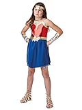 Rubie's 640815L DCs Gerechtigkeitsliga, Wonder-Woman-Kostüm für Kinder, Blau-rot