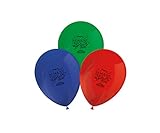 Procos 88641 - Luftballons Pj Masks, 8 Stück, Durchmesser 21 cm, bedruckt, rot, grün, blau, Latexballons, Geburtstag, Dekoration