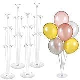 Mitavo 4 Stück Luftballon Halter mit 28 Ballons, Ballon Ständer, Ballon Stick Halter für Hochzeit, Geburtstag, Party, Transparent