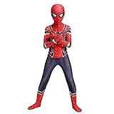 Kids Party Cosplay Superhelden Kostüm Iron Spider,Kinder Festliches Fancy Anziehen Jumpsuit Overall 110-120