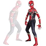 kitimi Kinder Spider Cosplay Kostüm 3D Superheld Fancy Kleid Kind Anime Superheld Kostüm mit Maske, Klassische Kinder Spider Kostüm, Kostüm für Maskerade Party Halloween Karneval