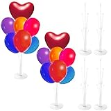 Ballonhalter, 6 Stück Ballonhalter-Kits,Luftballons Halter Zubehör, Balloon Stand Kit,Ballonhalter mit Kunststoffhalter, Verwendet für Geburtstagsfeier und Hochzeitsfeier, Wiederverwendbar