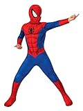 Rubies Offizielles Marvel Kinderkostüm Spider-Man – Größe 5 – 6 Jahre – komplettes Kostüm Kombination mit Maske und Überschuhen.