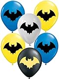 Vision Licensed Bat Superhero 2 sided Printing 12' Luftballons 30 Pcs | Bat Party Deko Balloons for Kinder | Bat Geburtstag Theme Party and Baby Shower