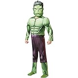 Rubie's 's Offizielles Marvel Avengers Hulk Deluxe Kind costume-medium Alter Höhe 116 cm, Jungen, 5–6, 640839M, Multi-colored, Grün