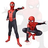 ACWOO Spiderman Kostüm Kinder, Superheld 3D Anime Anzug, Spiderman Bodysuit, Junge MädchenCosplay Halloween Christmas Karneval Party Kostüm (120)