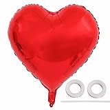 Herz Folienballon 20 pcs Herzballons Hochzeit Herz Rot Heliumballons Herzluftballons für Party,Geburtstag,Valentinstag, Hochzeit, Verlobung,Muttertag Dekoration(Rot)