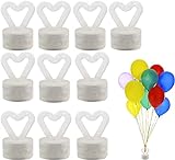 Luftballons Gewichte Kunststoff Set, 10 Stück Ballongewichte für Heliumballons Herz Quastenkegel für Geburtstag Tischdekoration Gastgeschenke Hochzeiten Dekoration (style heart)