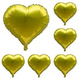 6 Stück Folienballon Herz, Bunte, Ø 25cm, Heliumballon, hochglänzender Luftballon Helium, Herz Folienballon, Luftballons Dekoration für Muttertag, Valentinstag, Hochzeit, Geburtstag,Party