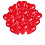 Herzluftballons Rot 50 Stück, Herz Luftballon, 12 Zoll Ballons mit Herzform für Hochzeitsdeko Rot Hochzeitsballons für Hochzeitsfeier, Anniversary, Heiratsantrag Partyschmuck, JGA Deko