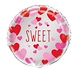 Sweet Hearts Folienballon, rund, 45,7 cm, Weiß, 1 Stück