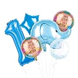 Elefant Helium Luftballons Balloon Kinder party， Luftballons für 1 Geburtstag，Kinder-Geburtstag Mädchen, Party, Dekoration, Folien-Ballon