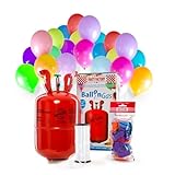 Party Factory Helium Ballongas für 30 Luftballons inkl. 30 Ballons Ballons
