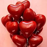 JWTOYZ Luftballons Rot Herz, 50 Stück Luftballons Hochzeit Herz Helium Ballons für Geburtstag Valentinstag Brautdusche - Doppelschicht Herz Luftballons