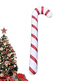 Zuckerstange Weihnachtsschmuck - Weiße und rote Zuckerstangen-Dekorationen für den Innenbereich | Riesige Süßigkeiten-Dekorationen, aufblasbar, für drinnen und draußen, für Weihnachtsfeiern, Generic