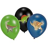 Amscan 9903988 - Latexballons Happy Dinosaurier, 6 Stück, Luftballons