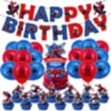 Ballon, Geburtstagsdeko Set, Themen Party Deko Cake Topper Happy Birthday Banner Kindergeburtstag Party Latex Balloon