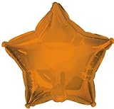 Solide einfarbige Folienballons, Sternform, rund, 43 cm, geeignet für Luft- und Helium-Party-Dekoration (Orange, Stern)