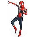 Kids Party Cosplay Superhelden Kostüm Iron Spider-man,Kinder Festliches Fancy Anziehen Spidey Jumpsuit Overall 110-120