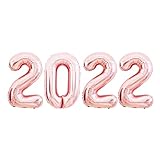 LERECA 2022 Silvester Dekorationen, Luftballons Dekorationen Silvester Dekorationen Wiederverwendbare Deko Luftballons Zahlen für Partys Veegap