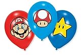Amscan 9901999 - Latexballons Super Mario Bros, 6 Stück, Luftballons