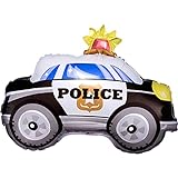 Amscan 3367301- Junior Shape Folienballon Polizei Auto, Größe circa 60 x 45 cm, Heliumballon, Geburtstag, Dekoration