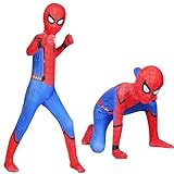TERJBG Spiderman Kostüm Kinder, Kinder Superhelden Kostüm Spiderman, Spider Anzug, Spider Kleidung, Bodysuit für Kinder 5-6 Jahre, Größe 110-119, super für Halloween, Weihnachten und Karneval