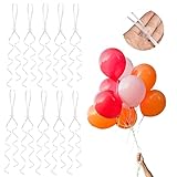 Weiß Luftballon Verschluss,50 Stück Ballonverschlüsse Helium mit Schnur,Luftballon Verschluss,Luftballon Schnur,Ballonband,für Hochzeitsfeier,Geburtstag Party