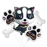 Husky Hund Helium Luftballons Balloon Kinder party， Luftballons für Geburtstagsfeiern，Kinder-Geburtstag Mädchen, Party, Dekoration, Folien-Ballon