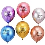 Happy Birthday Bunt Metallic Luftballons，20PCS kunterbunte Luftballons Metallic Deko zum Geburtstag Party Kindergeburtstag Happy Birthday Dekoration