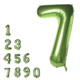 Matory 101,6 cm große grüne Zahlenballons riesige grüne Zahlenfolienballon Dekoration für Dschungel-Themenparty Geburtstag Supplies (7)