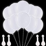 Amaza LED Leuchtende Luftballons, 36 Stück 30cm LED Ballons für Party, Geburtstag, Hochzeit, Festival, Weihnachten (Weiß) (36 Stück)