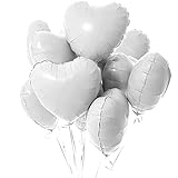 20 Stück Weiß Herzballons Valentinstag 18 Zoll Herzform Heliumballons,Herz Luftballons,Weiß Love Luftballons,Herz Luftballon,Herzluftballons Helium Geeignet für Hochzeit Verlobung Brautdusche