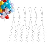 GoldRock Ballonverschlüsse Helium mit Schnur, 50 Stück Ballonband für Machen Luftballon Girlande, Weiß Luftballon Verschluss, Luftballon Schnur mit für Hochzeitsfeier / Geburtstag / Party