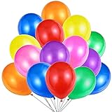 50 Mehrfarbige Luftballons Bunt Helium, Ballon Bunte Latex 36 cm Partyballon Deko Bunte 3,2 g Dekoration fur Geburtstags