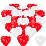 Premium Herzluftballons Rot Weiß 50 Stück • XL Größe 30cm • Die Ballons mit edler Herzform dienen als hochwertige Hochzeitsdeko usw. • Die Herzen sind Helium geeignet • 100% Naturlatex