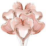 FORMIZON 20 Stück Herz Folienballon Rosegold Herzluftballons Helium Hochzeit Folienluftballon für Geburtstag, Brautdusche, Baby-Dusche, Party Dekoration, Valentinstag, Muttertag (Roségold)