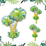 Tropische Party Dekorationen, 3 Stück Kokosnussbaum Folienballons, Hawaii Helium Luftballons für Geburtstagsfeiern, Hawaii Partys, Babypartys, Sommer Strand Motto Party Dekorationen