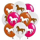 Oblique Unique® Pferde Luftballon Set 10 Stk. Western Ballons für Jungs Mädchen Kinder Geburtstag Schuleinführung Schulanfang Motto Party