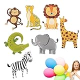 Dschungelballons Folie - Schöne Safari-Folienballons,Vorkindergarten-Spielzeug für Dschungel-Geburtstagsparty, Babyparty, Tier-Mottoparty, Wald-Mottoparty, Vergnügungspark Teckey