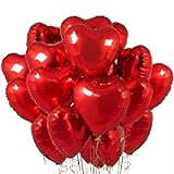 Herz Folienballon rot,20 Stück Herz Helium Luftballons,Herzluftballons,Heliumballon Herzen,Herzform Folienluftballon Herzballons Geeignet für Geburtstag Hochzeit Verlobung Brautdusche Valentinstag