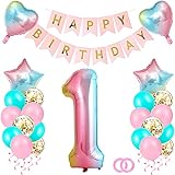 Luftballon 1. Geburtstag Rosa, Geburtstagsdeko 1 Jahr Mädchen, Riesen Folienballon 1 Rosa, Ballon 1 Geburtstag, Ballon Zahl 1, Zahlenballon 1 Deko zum Geburtstag (1)